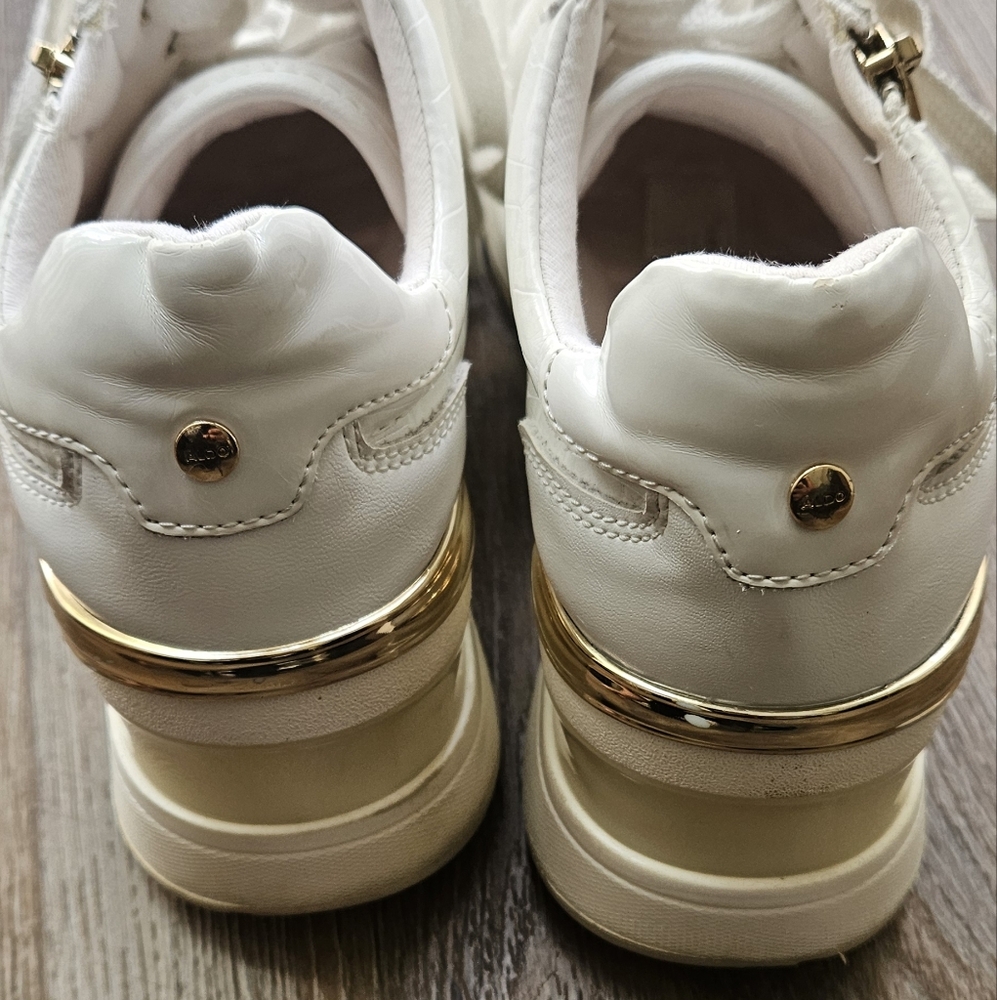 ALDO Women's White Wedge Sneakers - Picture 8 of 14